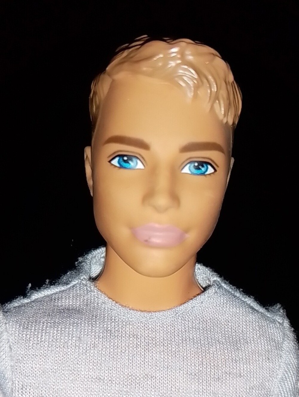 Mattel Blonde Ken Doll with Blue Eyes and Light Gray Sweater